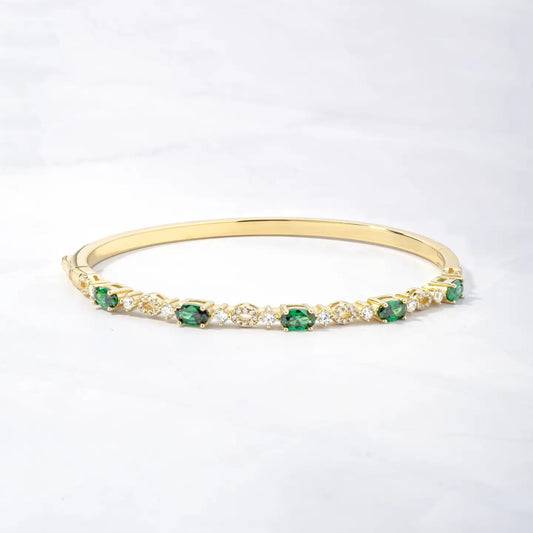 14K Emerald Bangle Gold