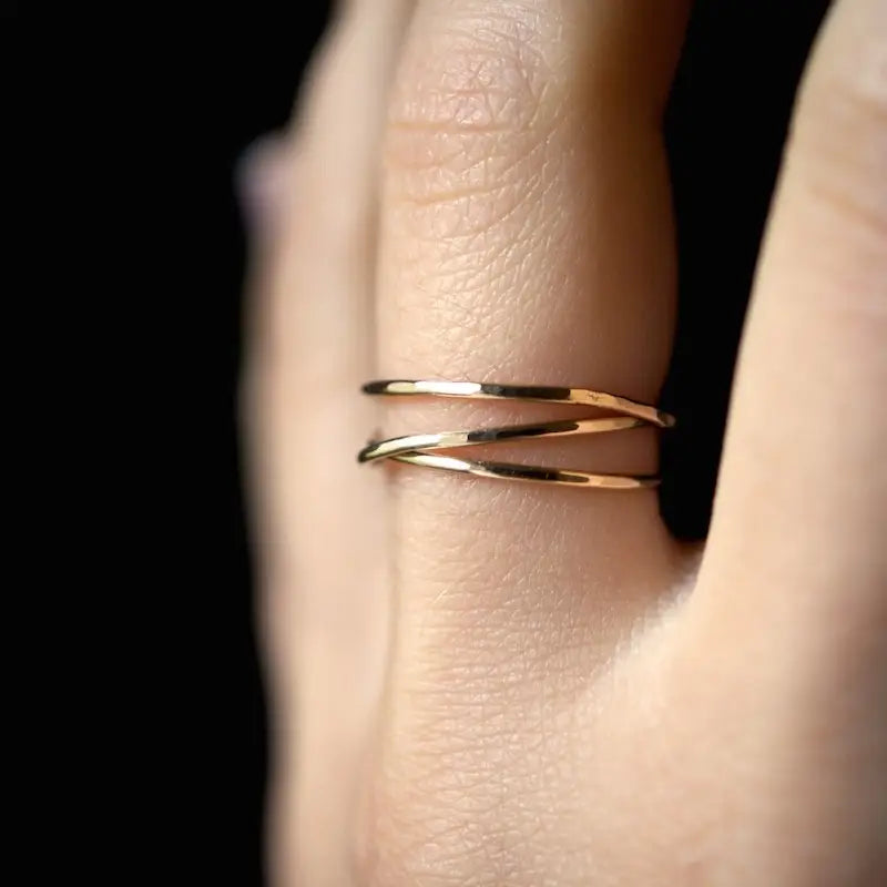 14K Gold Fill Ring (Hammered)